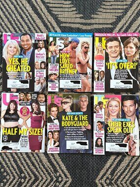 Vtg Y2K Lot of 6 US Weekly Magazines 2009 Celebrity Gossip Fashion Party Life
